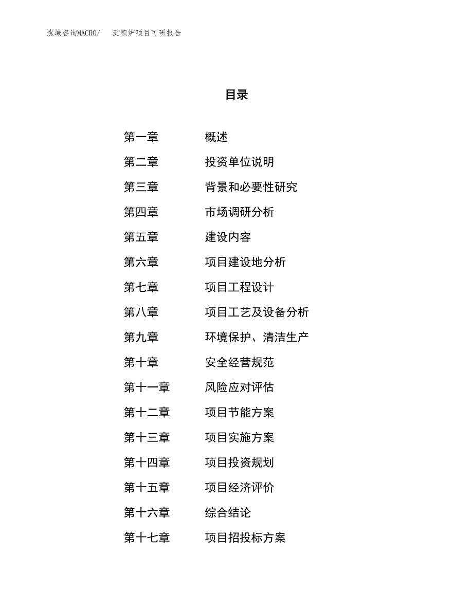 沉积炉项目可研报告（立项申请）_第1页