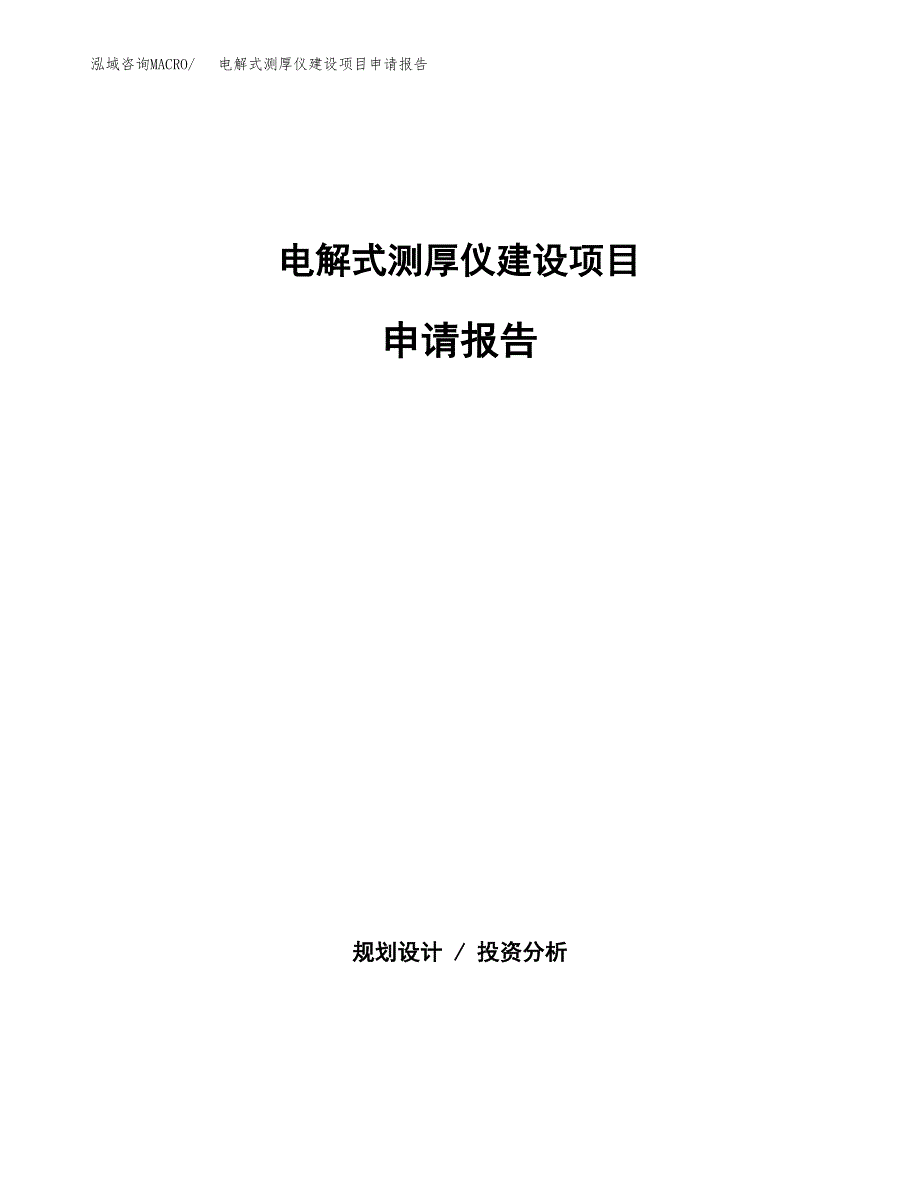 电解式测厚仪建设项目申请报告范文参考.docx_第1页