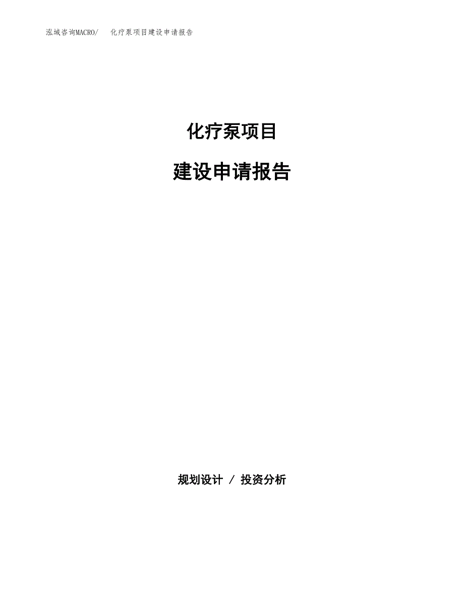 化疗泵项目建设申请报告模板.docx_第1页