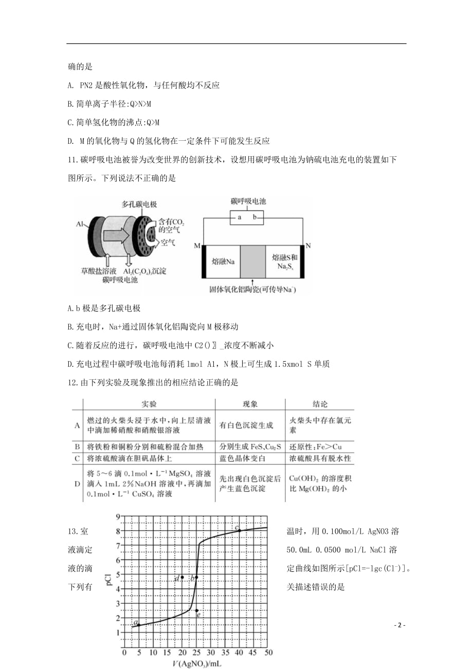 湖北省黄梅国际育才高级中学2019届高三化学5月测试试题_第2页