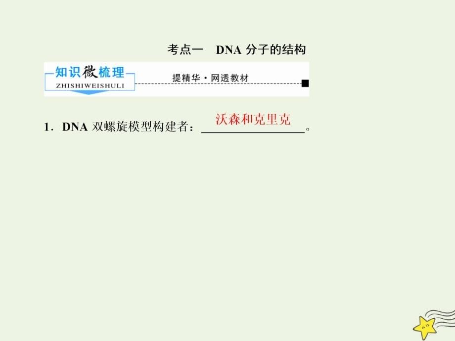 2020版高考生物一轮复习 第六单元 遗传的分子基础 第02讲 dna的结构课件 新人教版_第5页