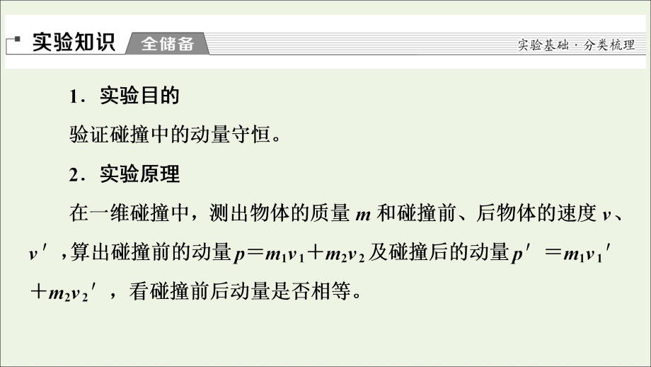 2020版高考物理一轮复习 第6章 实验7 验证动量守恒定律课件 新人教版_第3页