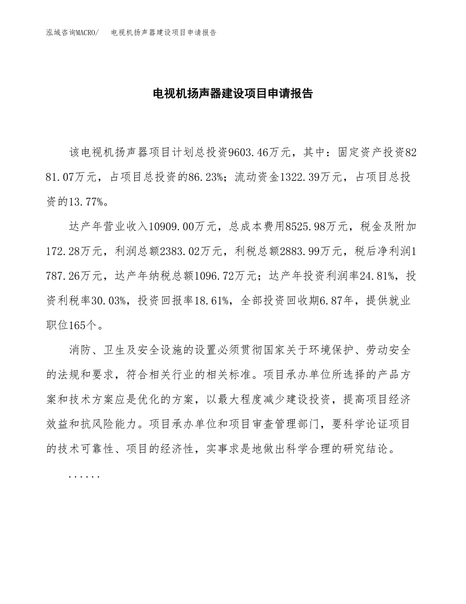 电视机扬声器建设项目申请报告范文参考.docx_第2页