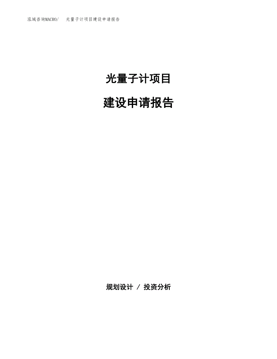 光量子计项目建设申请报告模板.docx_第1页