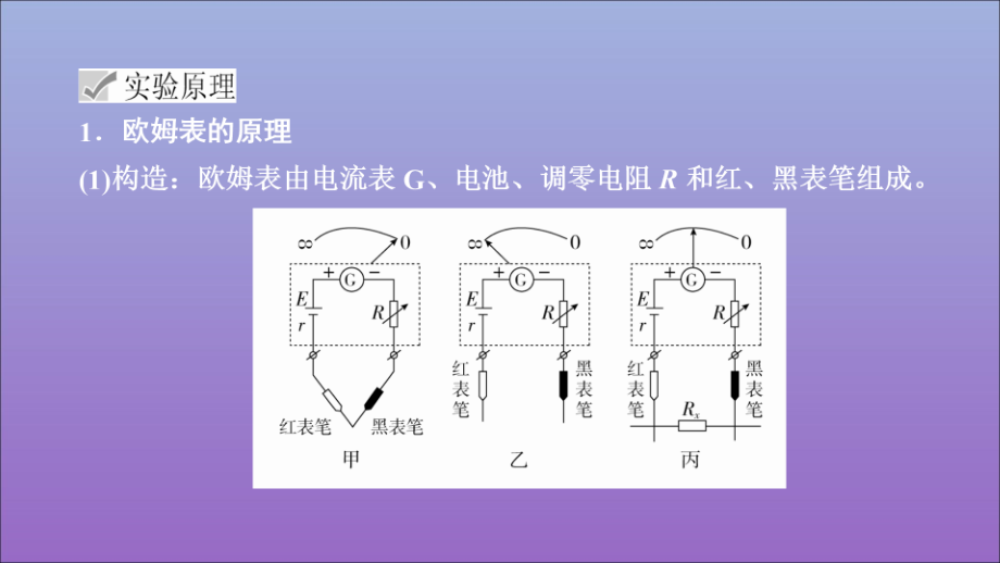 2020高考物理一轮复习 第八章 实验十一 练习使用多用电表课件_第3页