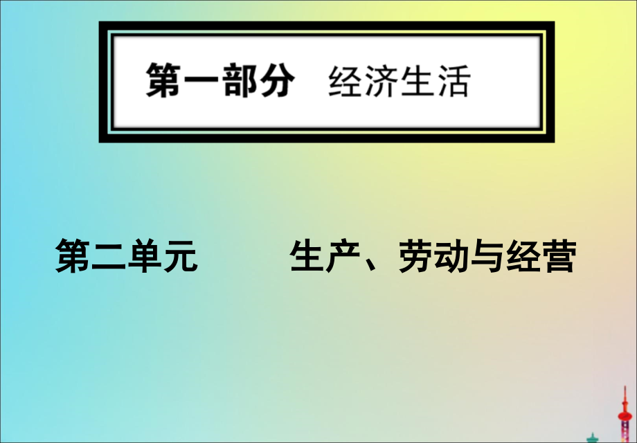 2020版高考政治一轮复习 第一部分 第二单元 第四课 生产与经济制度课件 新人教版_第1页