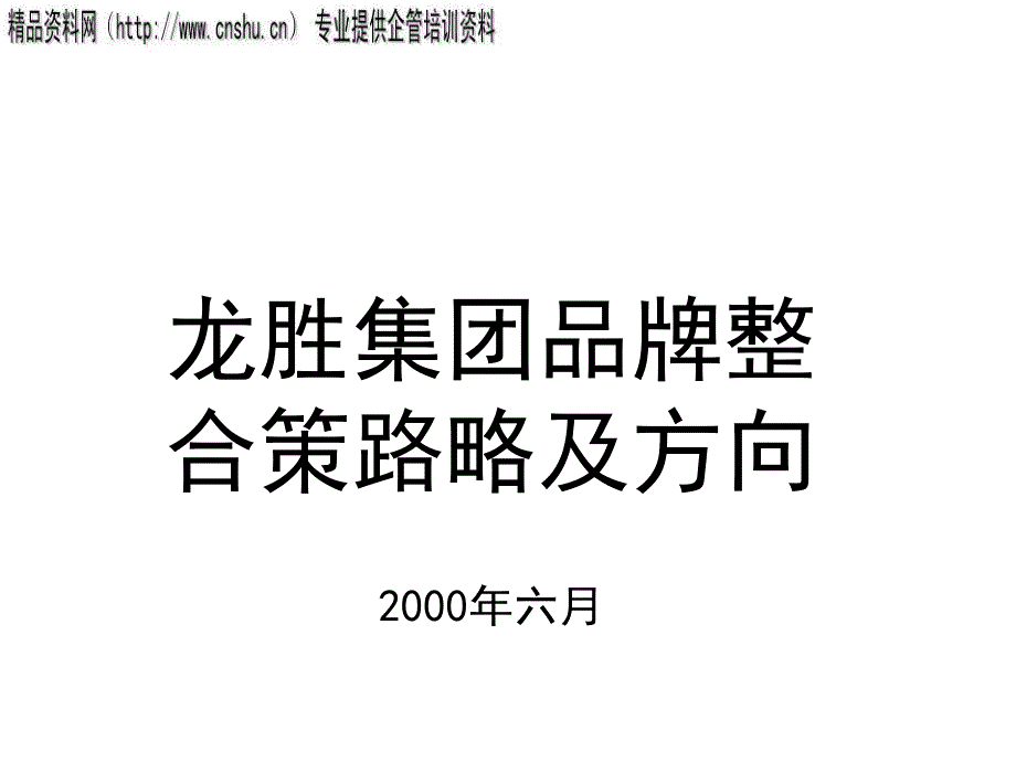 某集团品牌整合策路略及方向分析.ppt_第1页