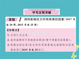 青海省2018年中考物理总复习 第8讲 中考实验突破(一)课件