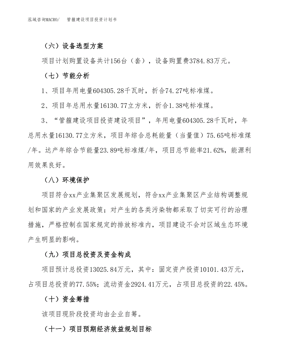 管箍建设项目投资计划书（总投资13000万元）.docx_第2页