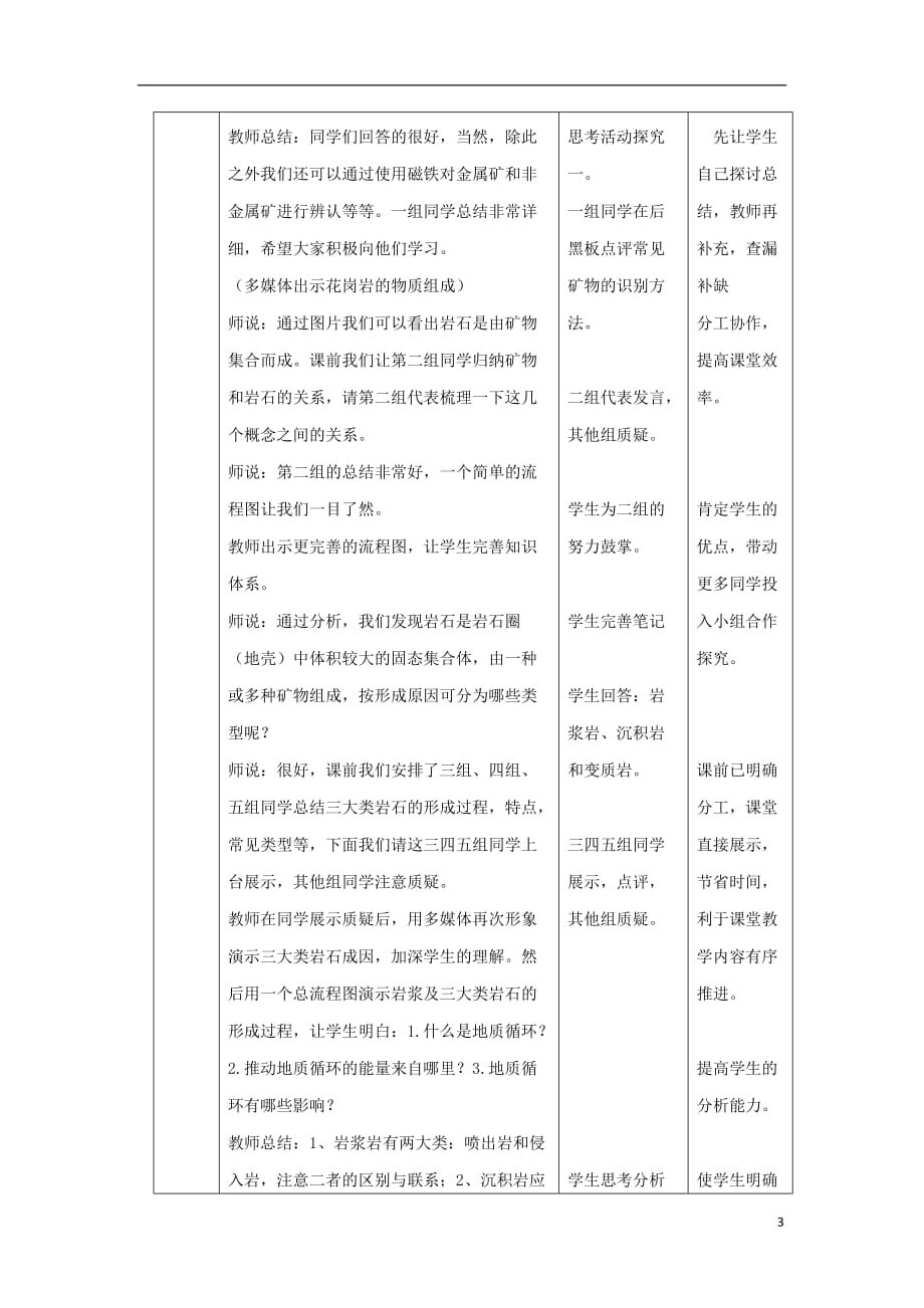 陕西省蓝田县高中地理 第二章 自然环境中的物质运动和能量交换 第一节 地壳的物质组成和物质循环（1）教案 湘教版必修1_第3页