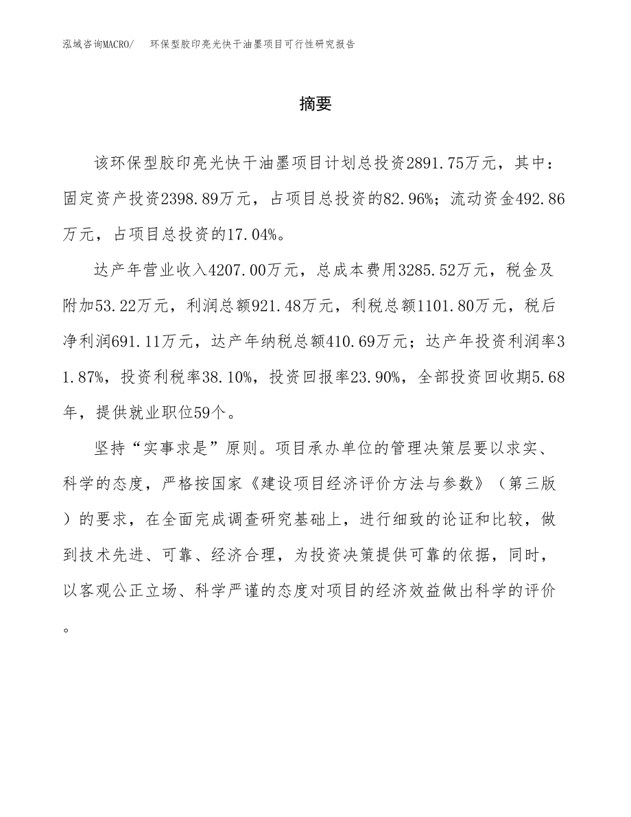 环保型胶印亮光快干油墨项目可行性研究报告(可编辑)_第2页