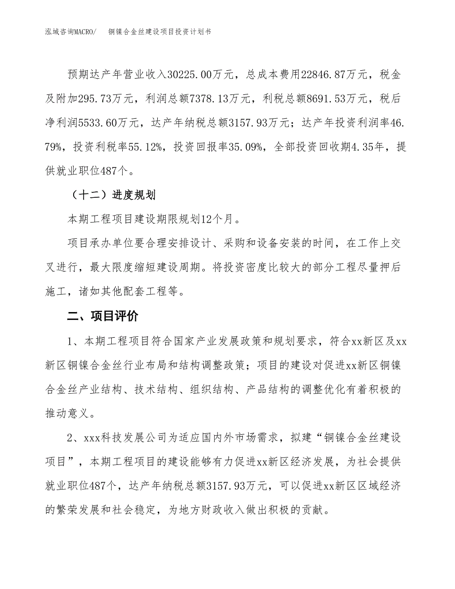 铜镍合金丝建设项目投资计划书（总投资16000万元）.docx_第3页