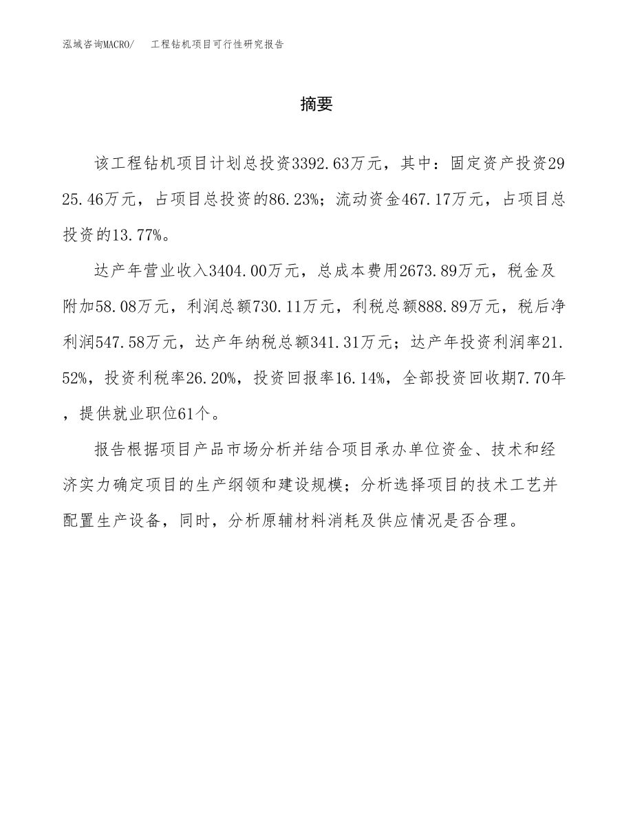 工程钻机项目可行性研究报告(可编辑)_第2页