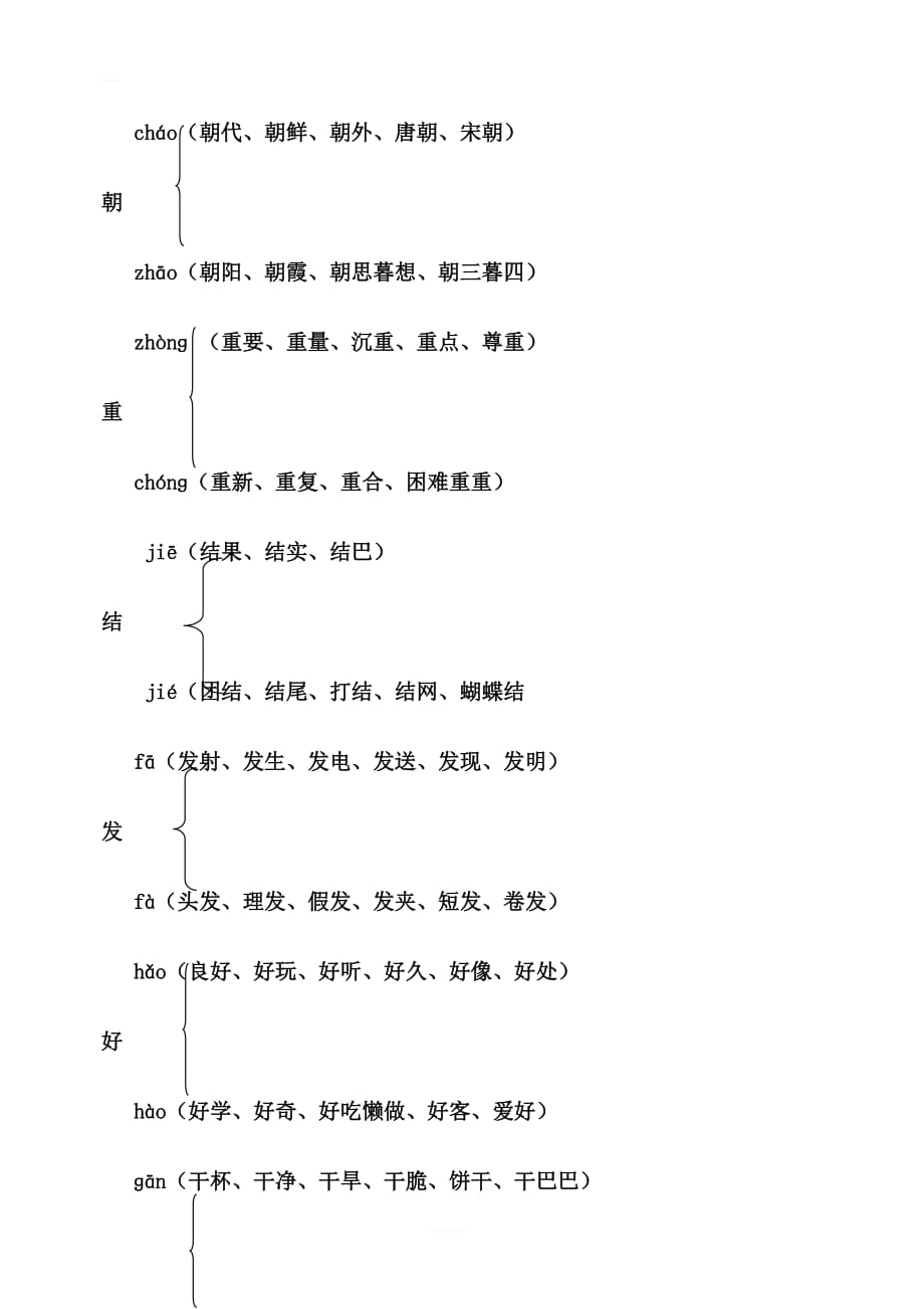 部编版新人教版二年级上册语文多音字(汇总精品)_第4页