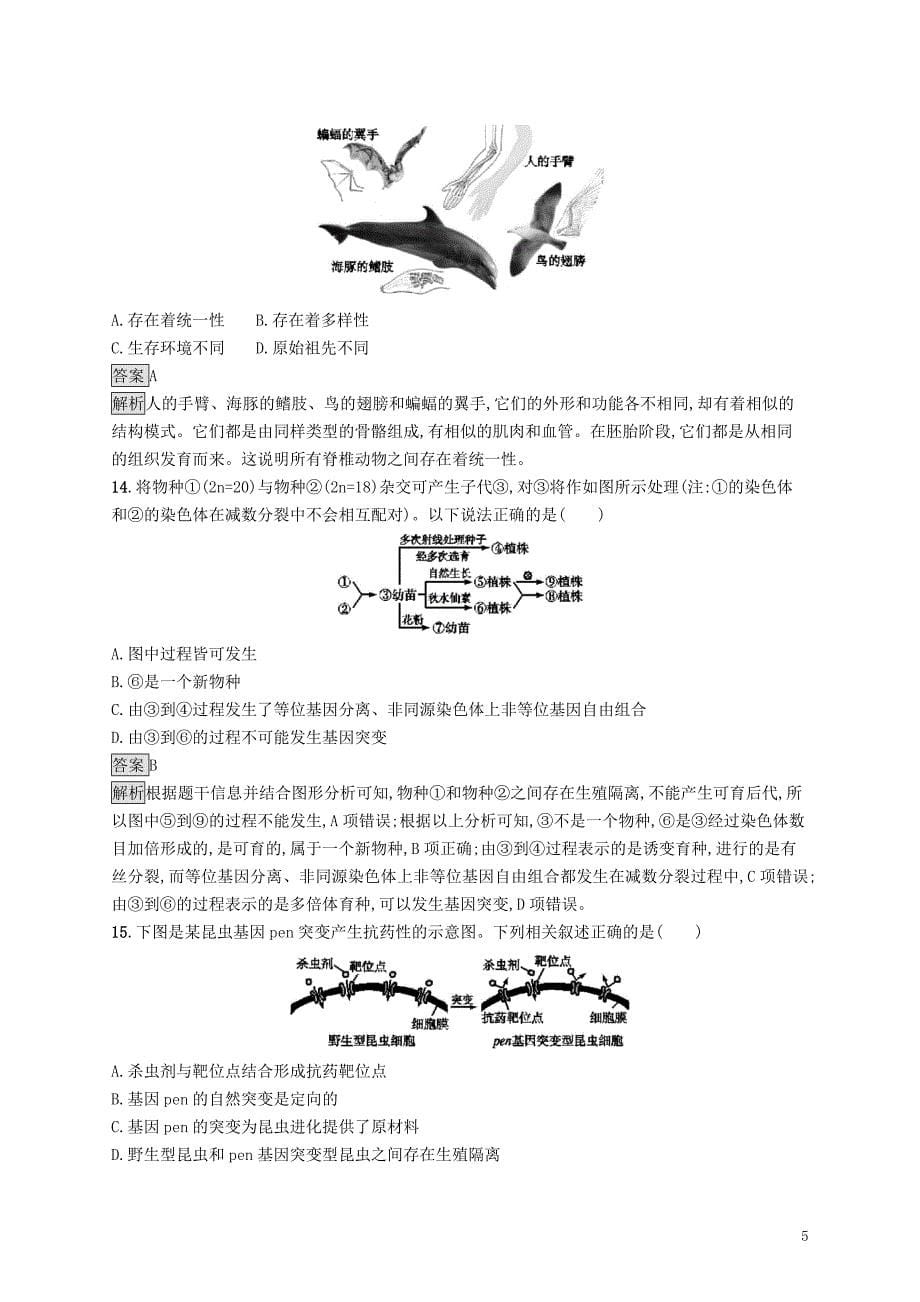 （浙江专用）2020版高考生物大一轮复习 第六部分 遗传的分子基础阶段检测卷_第5页