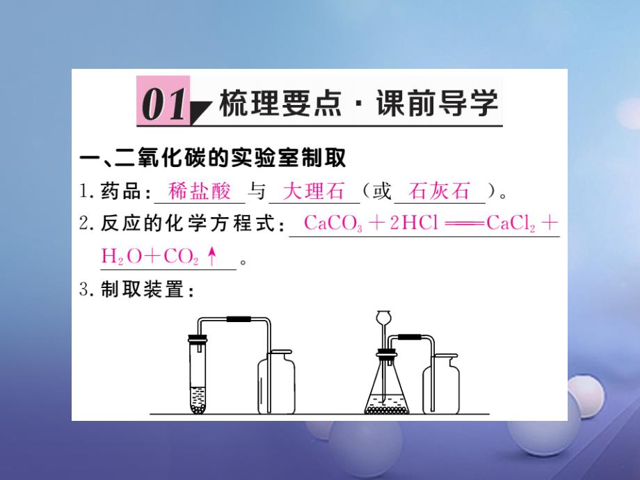 （贵州专版）2017年秋九年级化学上册 第六单元 课题2 二氧化碳制取的研究复习课件 （新版）新人教版_第2页