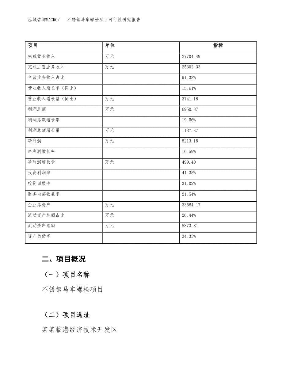 不锈钢马车螺栓项目可行性研究报告(立项申请可编辑).docx_第5页