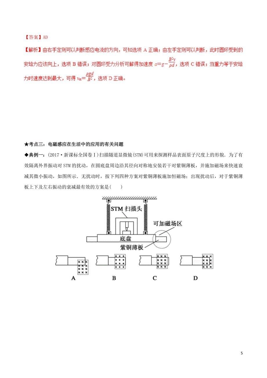 2019年高考物理 经典问题的妙解策略 专题10 电磁感应_第5页