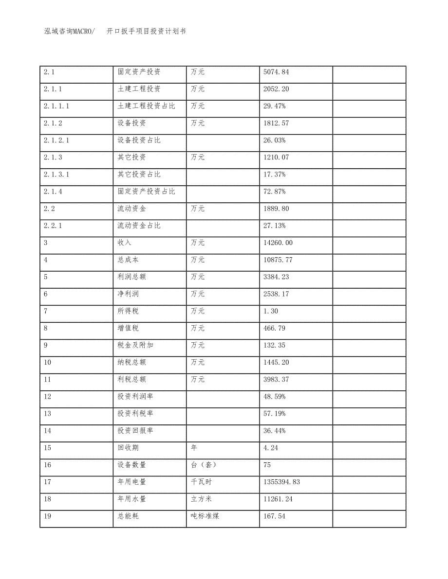 开口扳手项目投资计划书（总投资7000万元）.docx_第5页