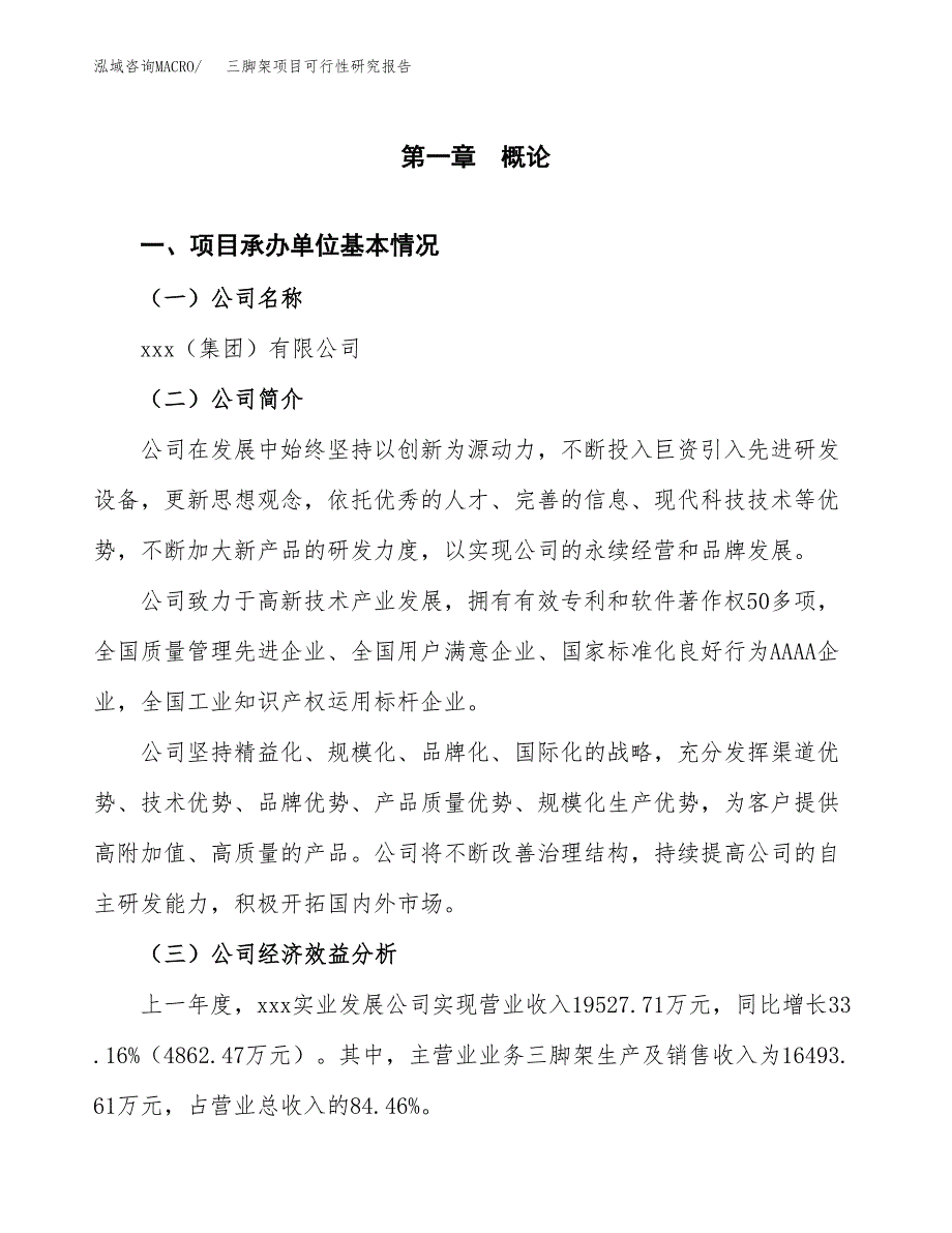 三脚架项目可行性研究报告(立项申请可编辑).docx_第3页