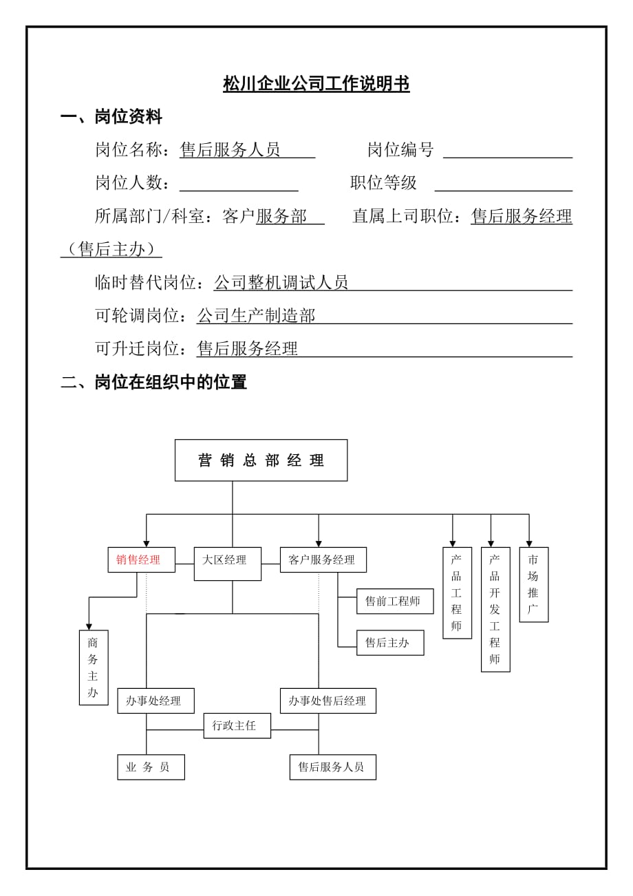 售后服务人员岗位职责3_第1页