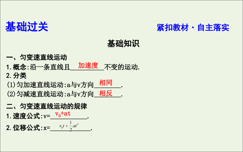 （山东专用）2020版高考物理一轮复习 第一章 第2节 匀变速直线运动规律课件 新人教版_第3页