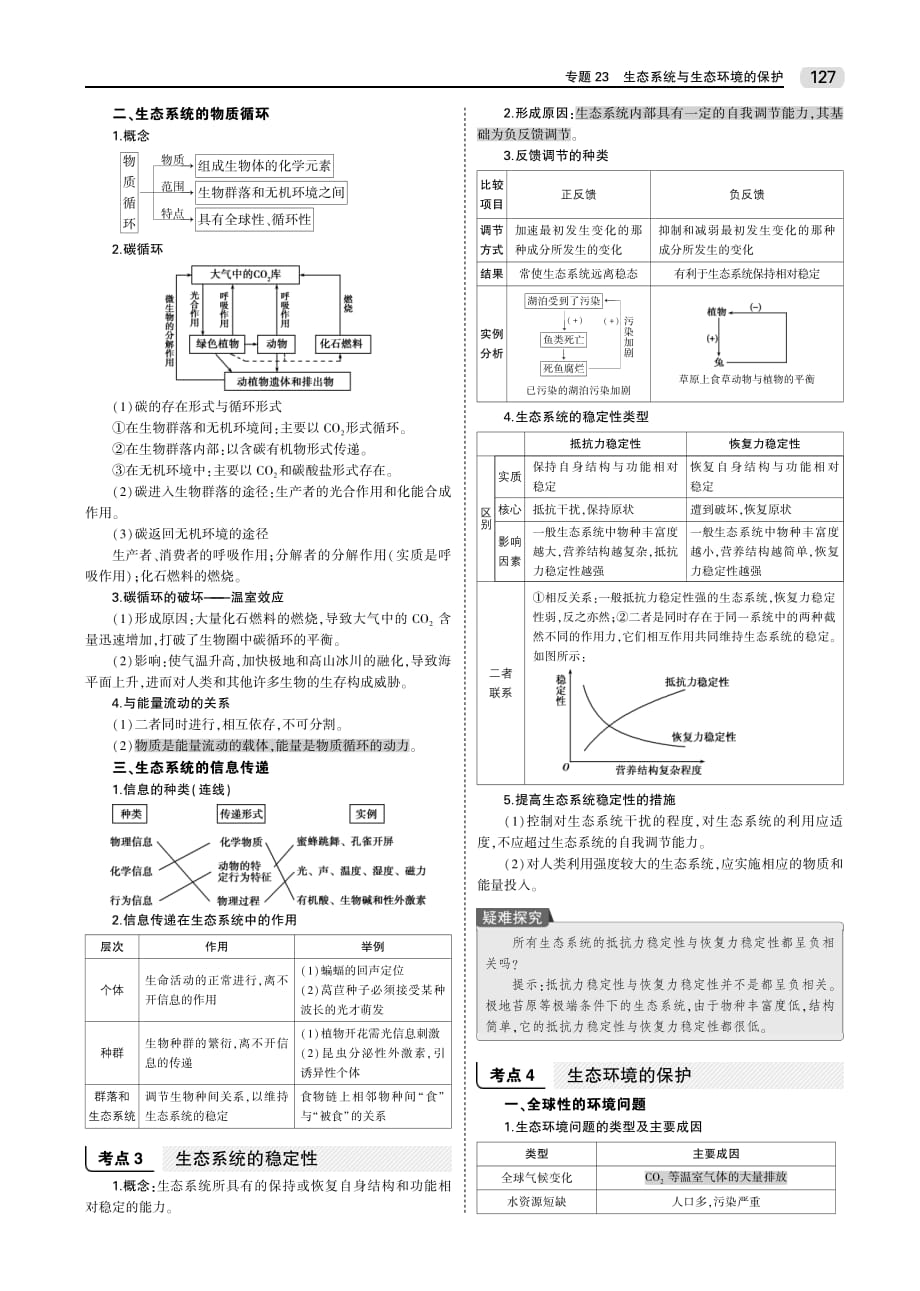 （山东专用）2020版高考生物一轮复习 专题23 生态系统与生态环境的保护教师用书（pdf，含解析）_第3页