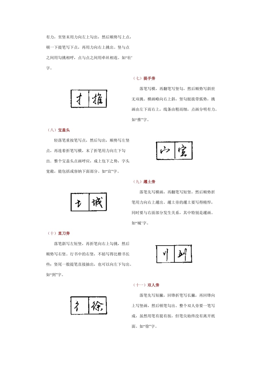 钢笔行书的偏旁写法（推荐）_第2页