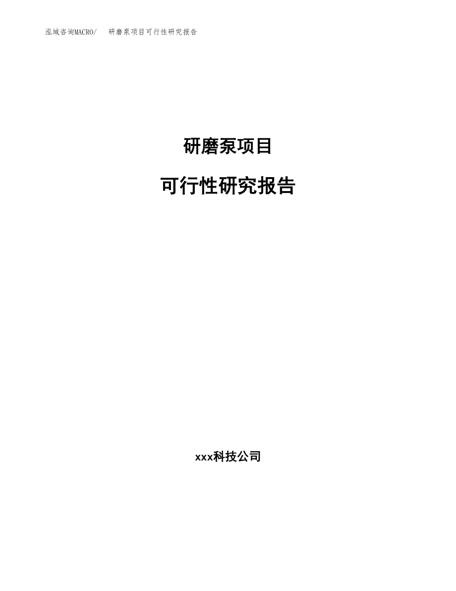 研磨泵项目可行性研究报告(可编辑)_第1页