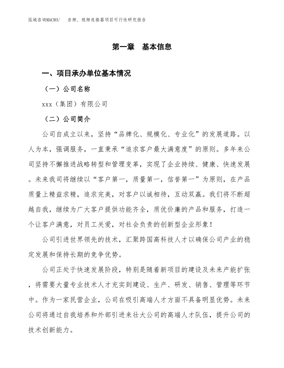 音频、视频连接器项目可行性研究报告(立项申请可编辑).docx_第3页