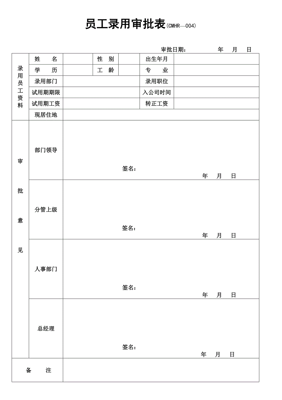 公司人事相关表格汇总_第4页