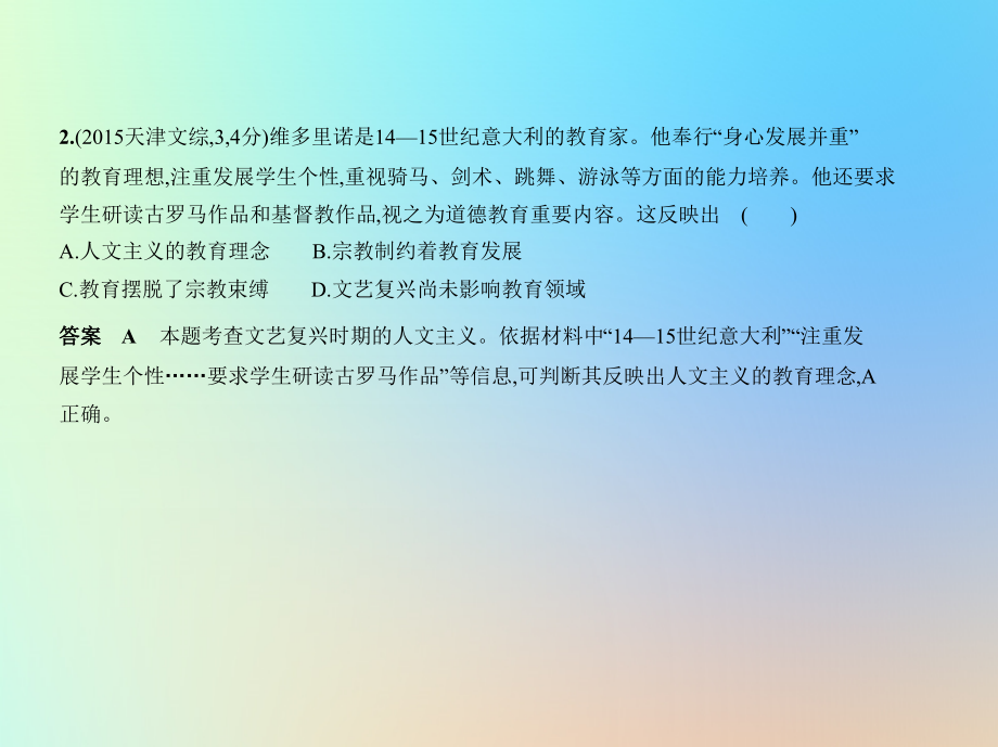 （天津专用）2020版高考历史一轮复习 专题六 西方人文精神的发展课件_第4页