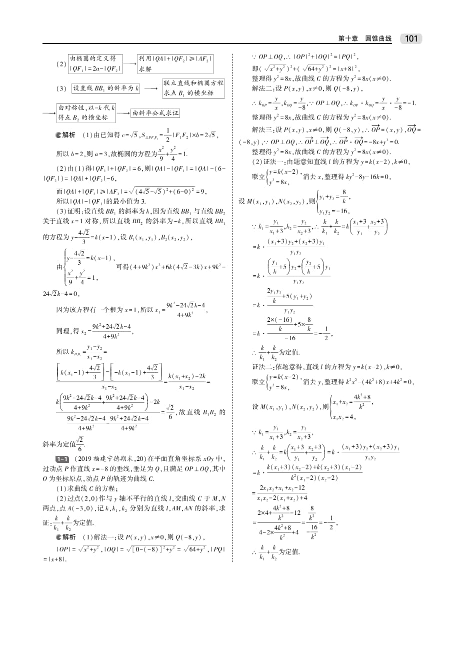 （天津专用）2020届高考数学一轮复习 第十章 圆锥曲线 10.5 圆锥曲线的综合问题教师用书（pdf，含解析）_第2页