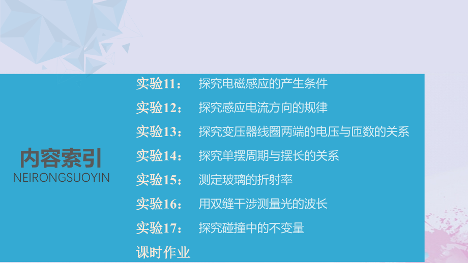 （浙江选考）2020版高考物理大一轮复习 第十四章 实验与探究 第5讲 选修实验课件_第2页