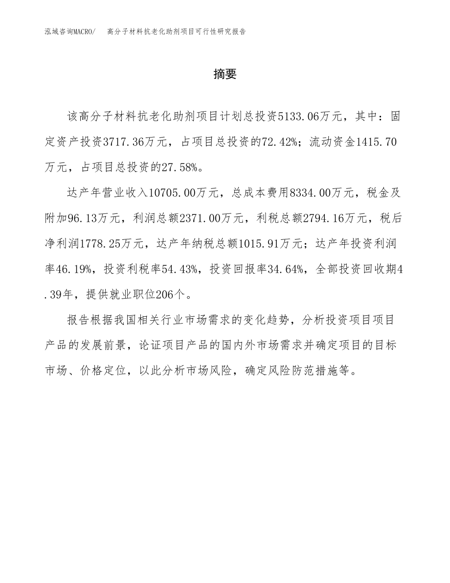 高分子材料抗老化助剂项目可行性研究报告（总投资5000万元）.docx_第2页