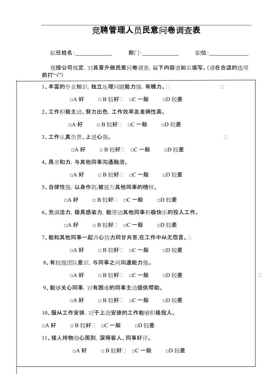 竞聘民意问卷调查表.doc_第1页