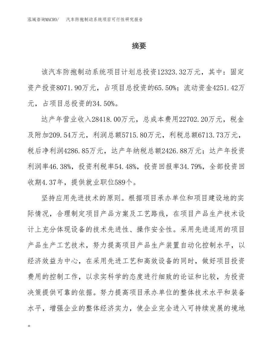 汽车防抱制动系统项目可行性研究报告（总投资12000万元）.docx_第2页