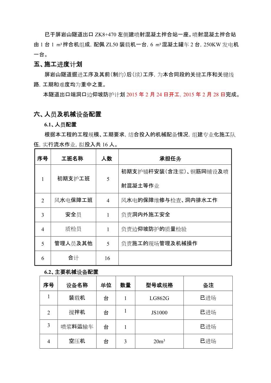 屏岩山隧道左线出口端洞口边仰坡防护施工方案_第3页