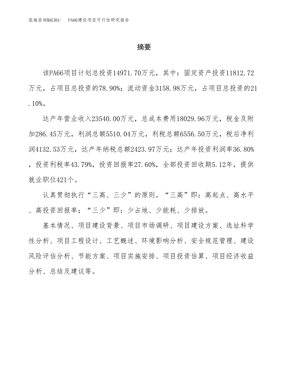 PA66建设项目可行性研究报告（word下载可编辑）_第2页