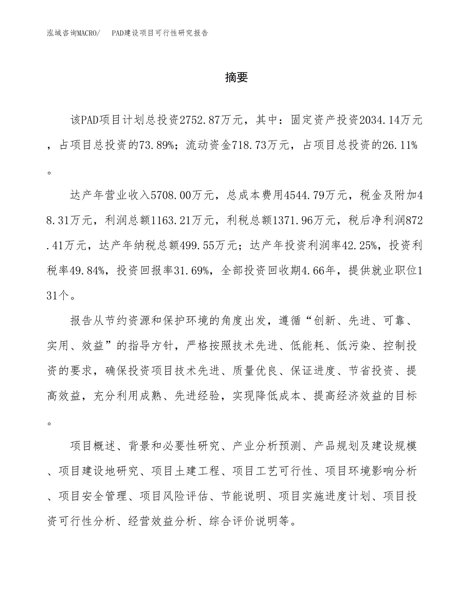 PAD建设项目可行性研究报告（word下载可编辑）_第2页