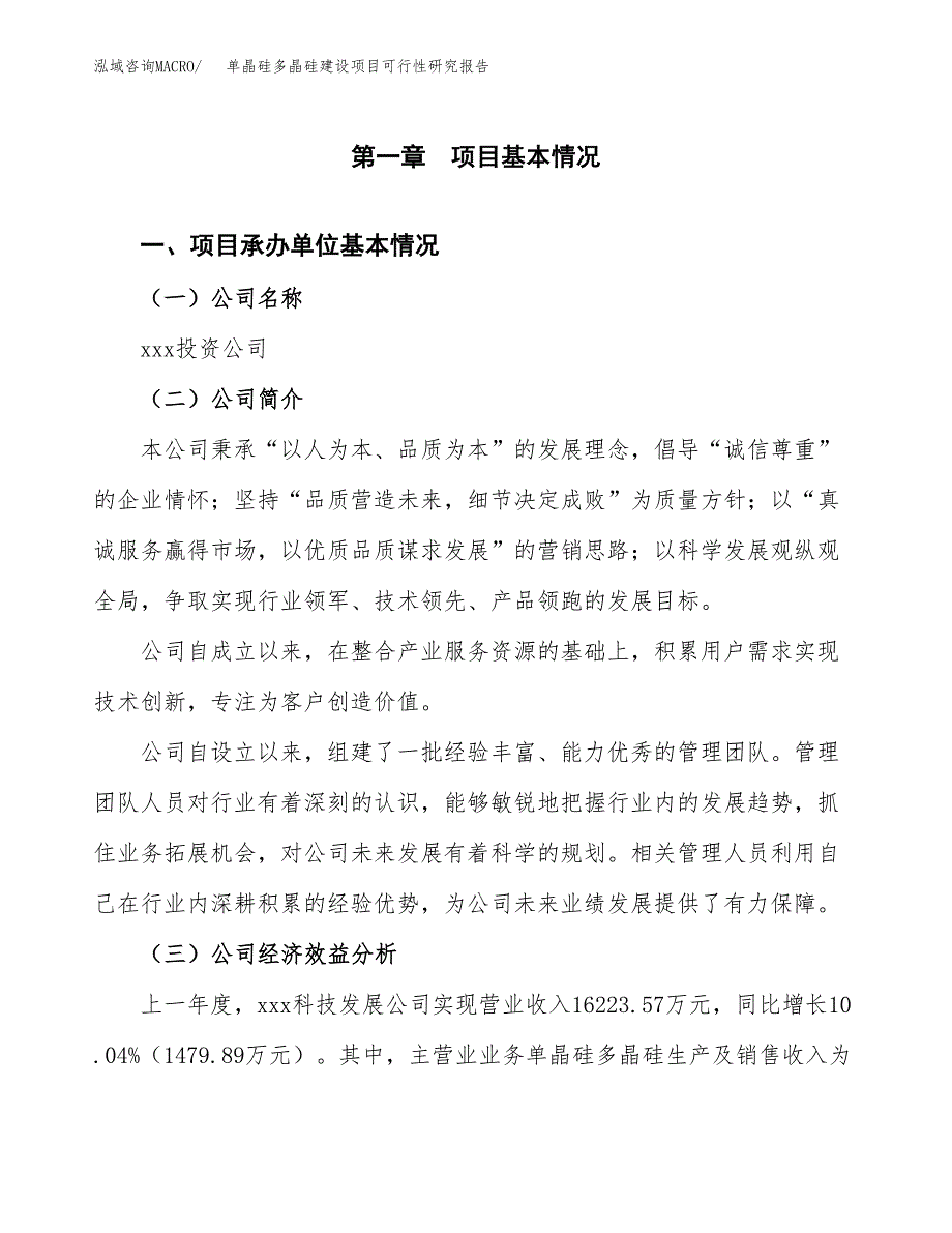 单晶硅多晶硅建设项目可行性研究报告（word下载可编辑）_第4页