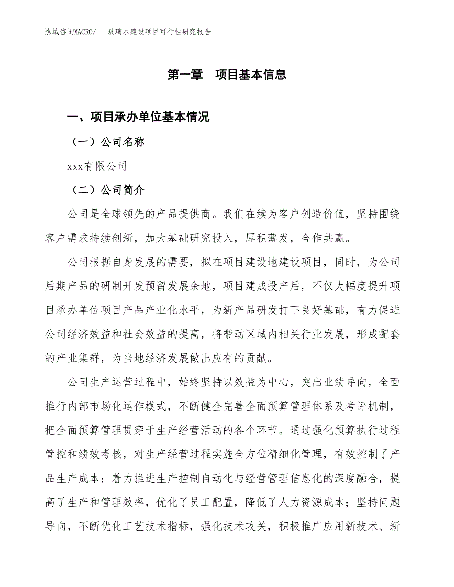 玻璃水建设项目可行性研究报告（word下载可编辑）_第4页