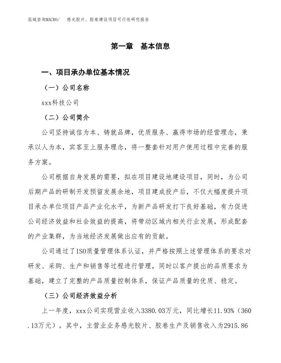 感光胶片、胶卷建设项目可行性研究报告（word下载可编辑）_第5页