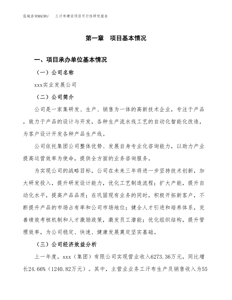 工汗布建设项目可行性研究报告（word下载可编辑）_第4页