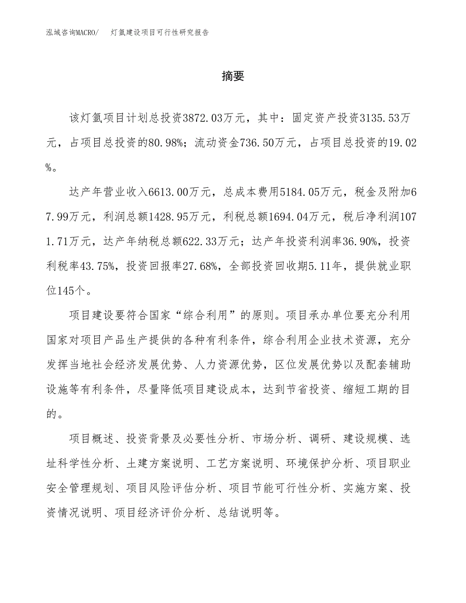 灯氩建设项目可行性研究报告（word下载可编辑）_第2页