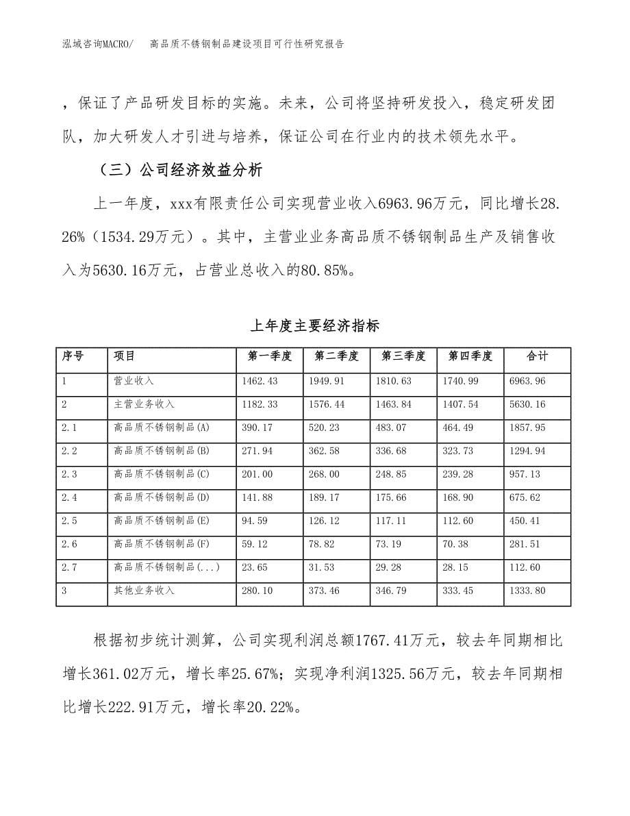 高品质不锈钢制品建设项目可行性研究报告（word下载可编辑）_第5页