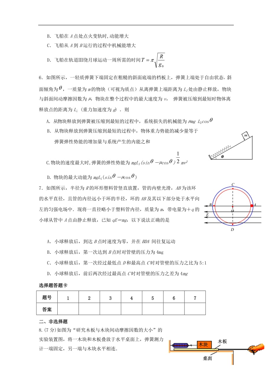 陕西省咸阳百灵中学2018届高三物理下学期第一次月考试题（无答案）_第2页