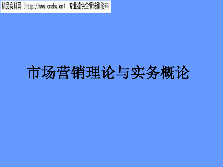 市场营销理论及实务概论知识解析.ppt_第1页