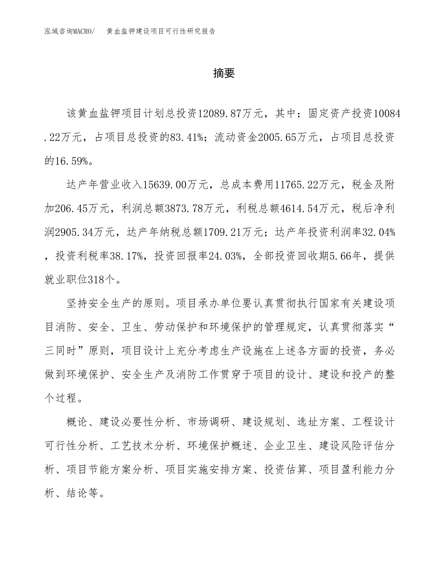 黄血盐钾建设项目可行性研究报告（word下载可编辑）_第2页