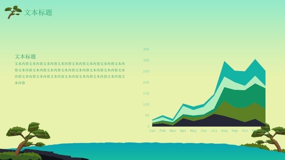 大美国风古韵PPT模板绿山_第5页